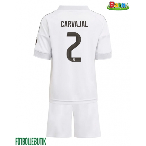 Real Madrid Daniel Carvajal #2 Hemmaställ Barn 2025-26 Kortärmad (+ Korta byxor)
